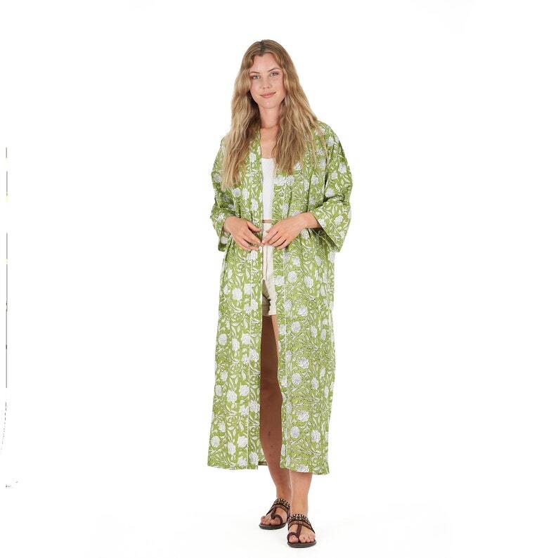 Linen Connections Frida Cotton Kimono Bathrobe Valentines Day Gift