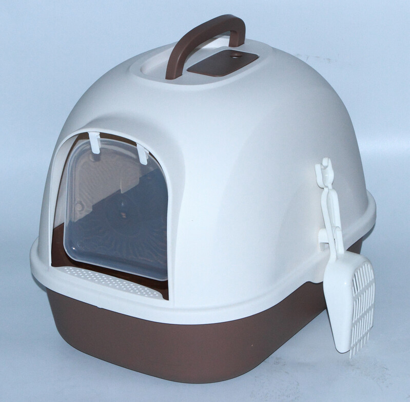 Portable Hooded Cat Toilet Litter Box Tray House with Handle and Scoop