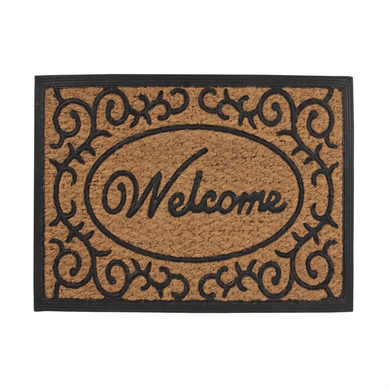 YES4HOMES 2 x Doormat for Front Door Entryway Outdoor Mat Coir Rubber