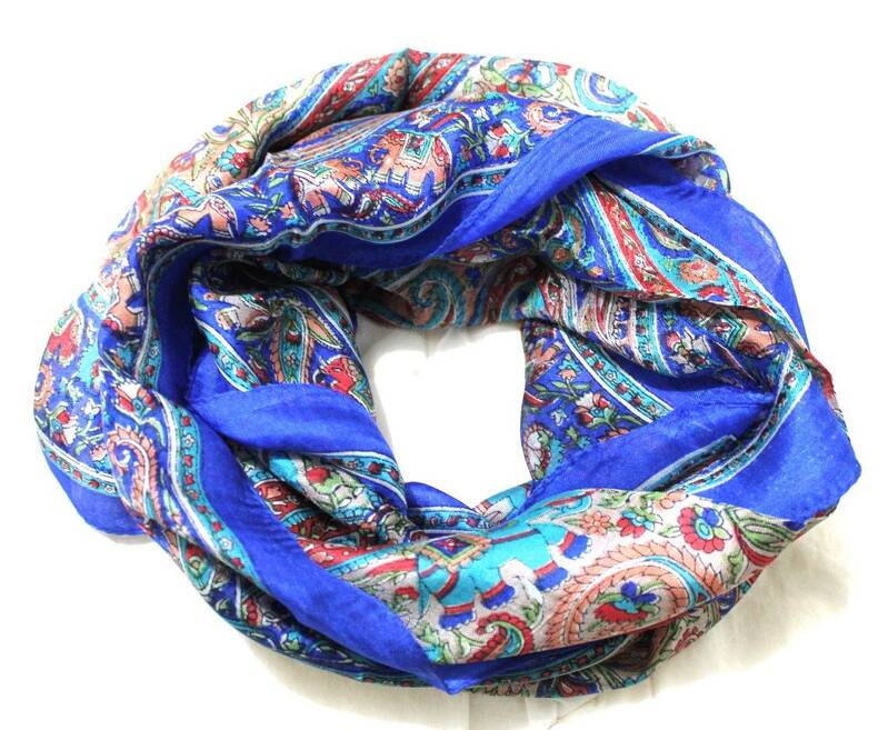 Linen Connections Silk Scarf Neck Wrap Head Scarf Indian Scarf Stol