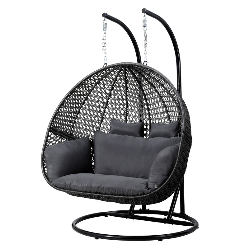 Gardeon Outdoor Egg Swing Chair Hanging Pod Chair Wicker Cushion 2
