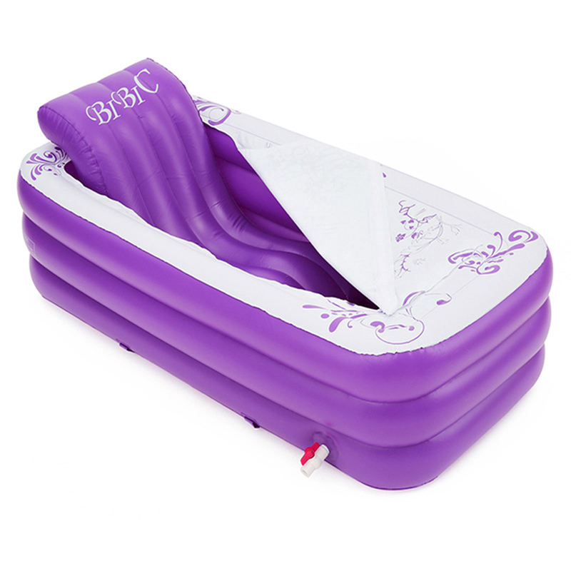 Folding Inflatable Bathtub Portable PVC Water Tub Place Room Adult Spa