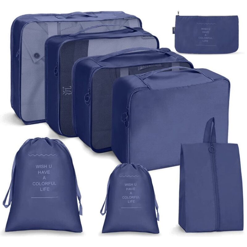 GOMINIMO 8 Set Travel Packing Cubes (Navy Blue) GOPC102DX