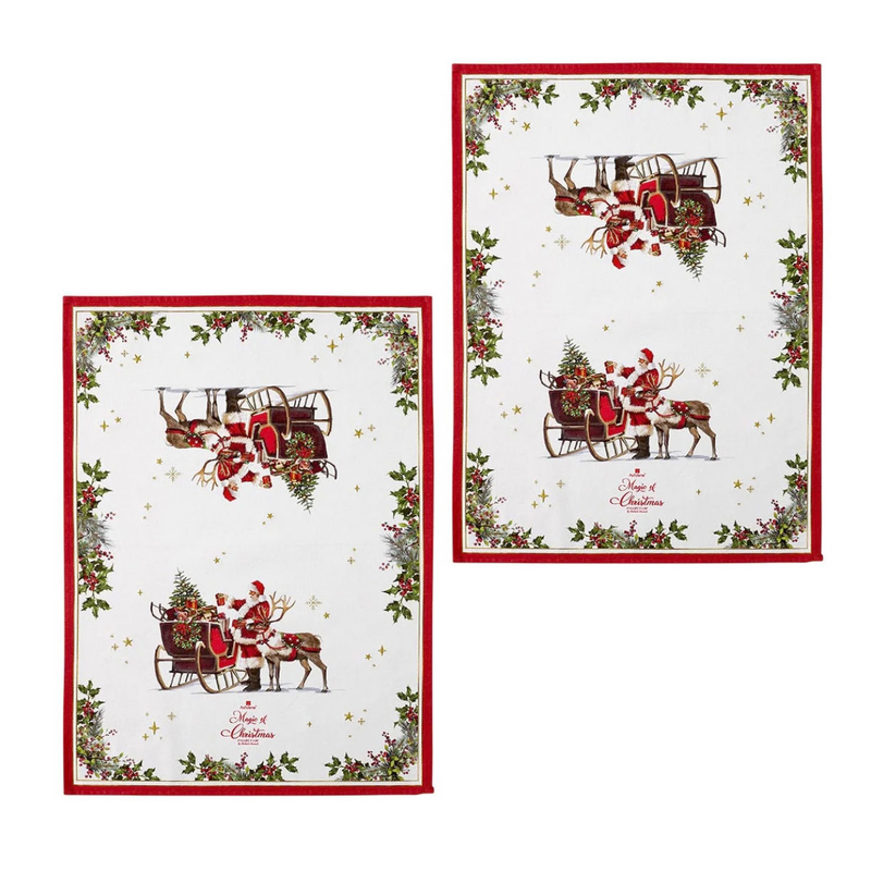 Ashdene Magic of Christmas by Richard Macneil Set of 2 Cotton Kitchen