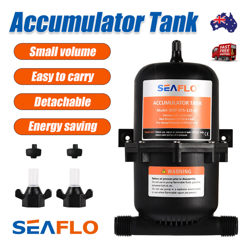 Boat RV Water Accumulator Tank Marine Pressurized Tank SEAFLO SFAT075
