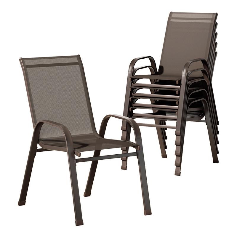 Gardeon 6PC Outdoor Dining Chairs Stackable Lounge Chair Patio