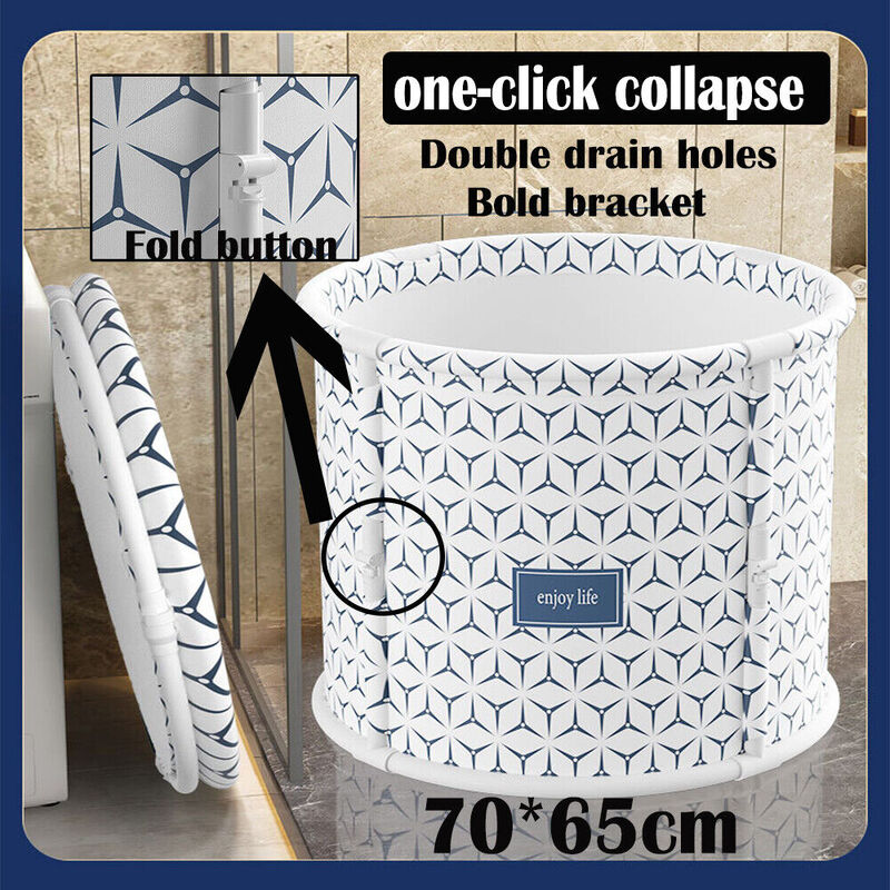 Upgraded OneClick collapse Foldable oxford Bathtub Water Tube Spa Bath