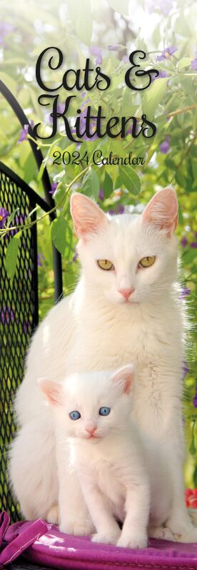 Agenda LANG Love Of Cats 2024 - Arte Fofa de Gatos, Janeiro de 2023 a Dezembro de 2024