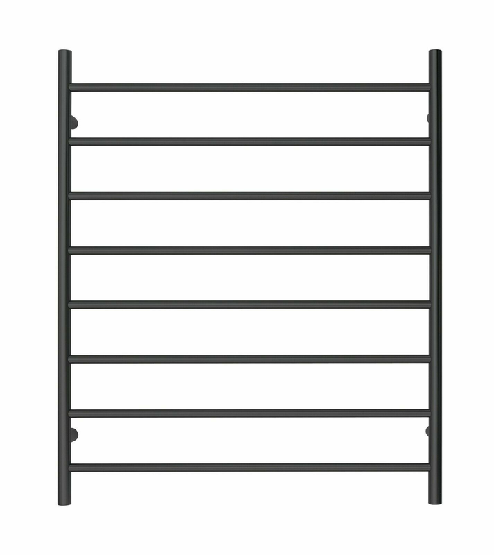 Premium Matte Black Towel Rack 8 Bars, Round Design, AU Standard