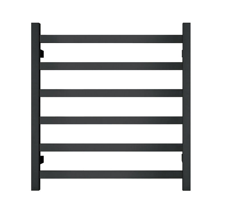 Premium Matte Black Towel Rack 6 Bars, Square Design, AU Standard