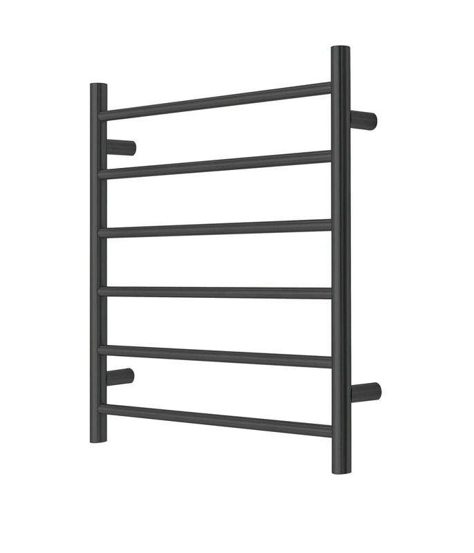 Premium Matte Black Towel Rack 6 Bars, Round Design, AU Standard