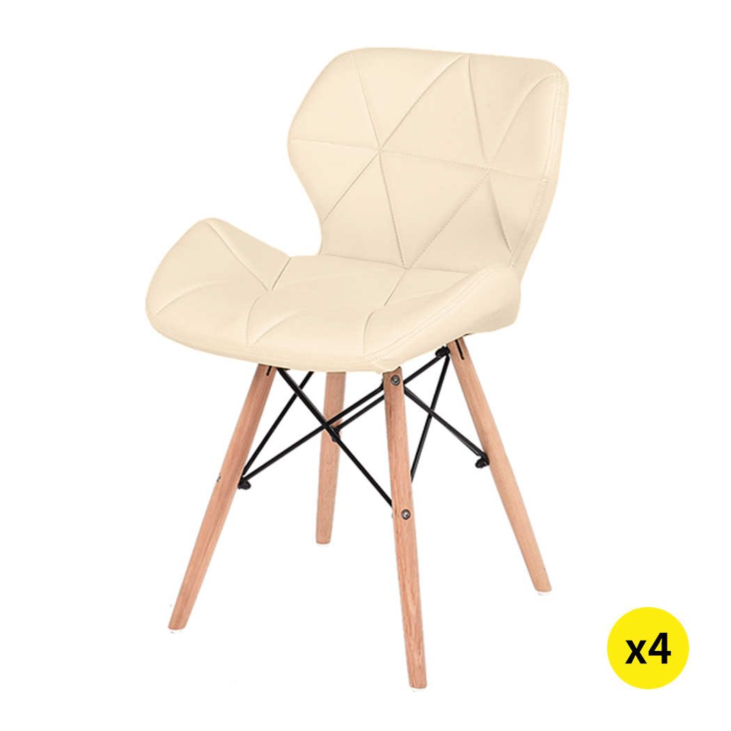 Levede 4x Retro Replica PU Leather Dining Chair Office Cafe Lounge Chairs