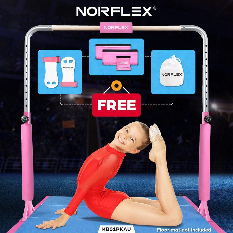 Pink Adjustable Gymnastics Bar for Home & Outdoor Buy Now