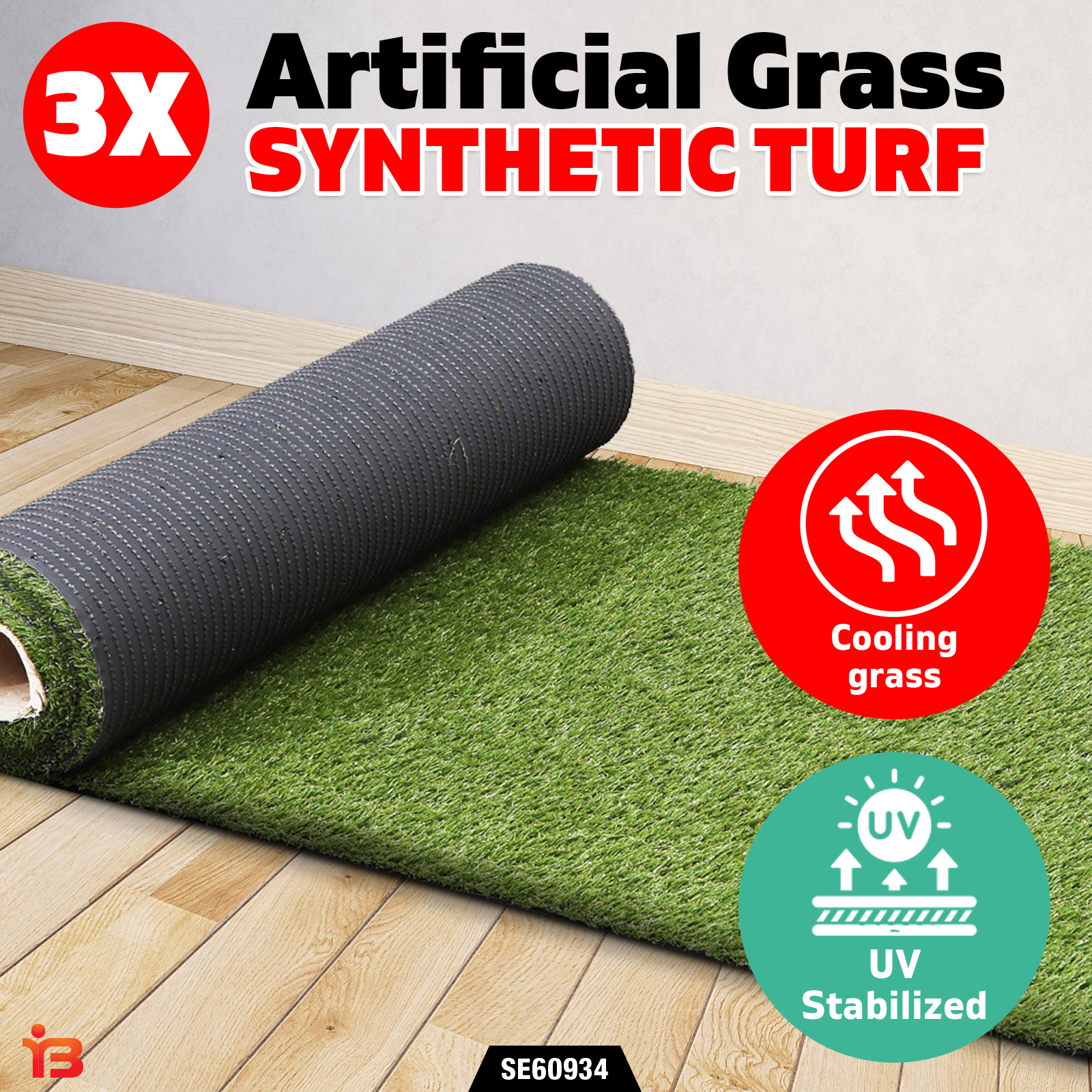 3x Artificial Synthetic Turf Grass Fake Lawn Plastic Braches Green