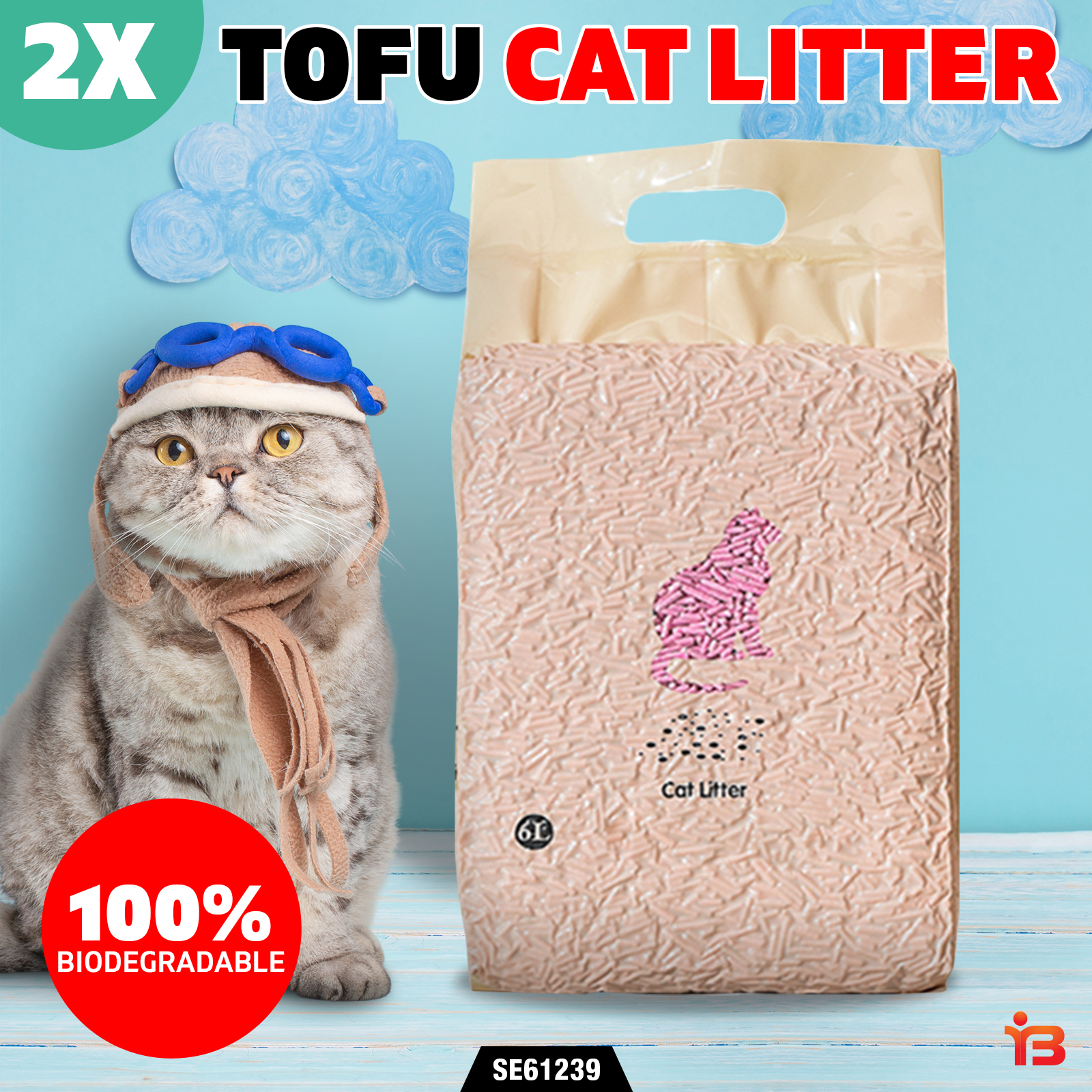 X2 Cat Litter Edible Crystals Flushable Pipers Sand Biodegradable 6L