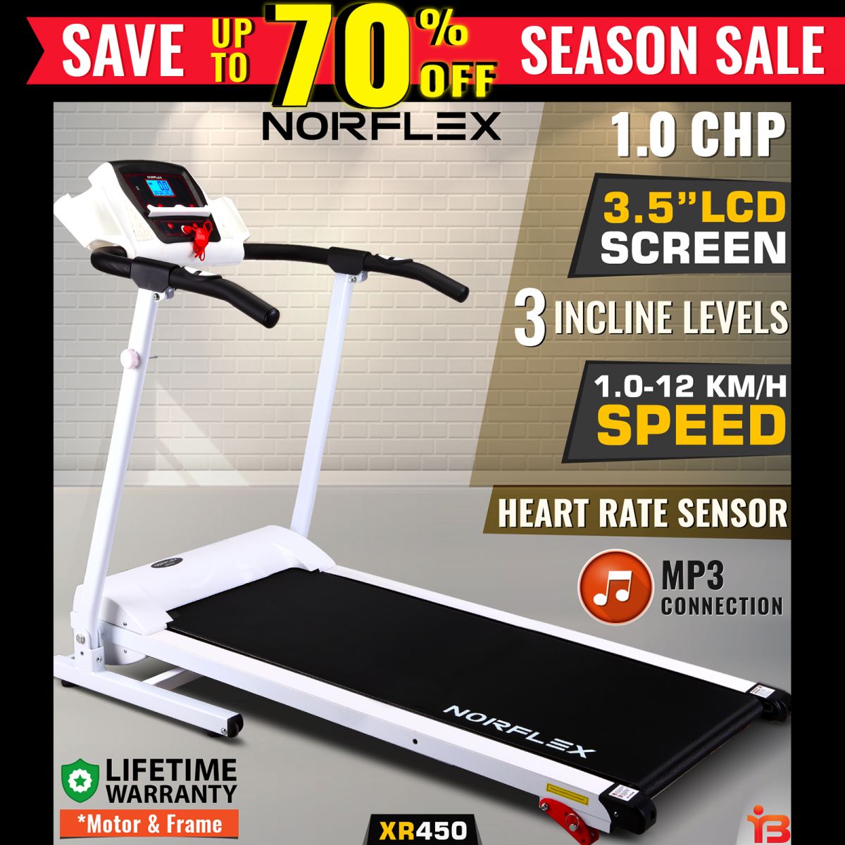 Norflex XR450 1.0 CHP Electric Treadmill