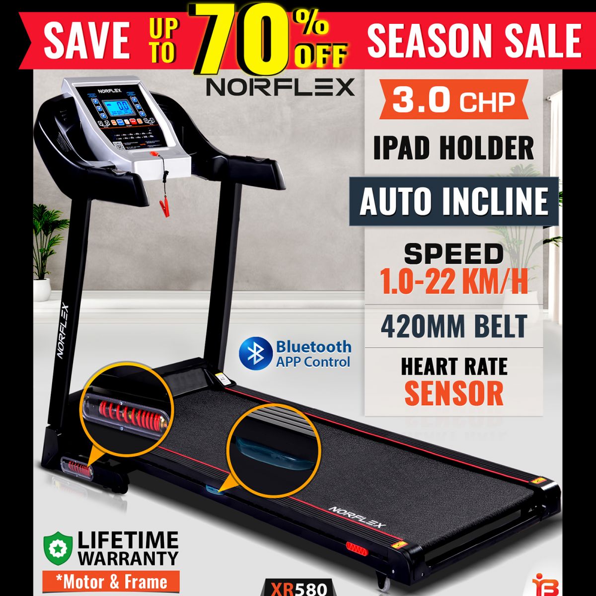 Norflex XR580 3.0 CHP Electric Incline Treadmill