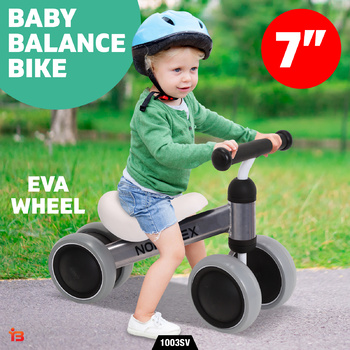 Kids Balance Bike Childrens Ride On Toy Toddler Push Bicycle Wheels Baby SILVER