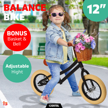 Kids Balance Bike Ride On Toy Push Bicycle Wheels Toddler Childrens Baby BLACK