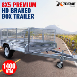 8x5 Heavy Duty Galvanised Box Trailer 900mm Cage 1400kg