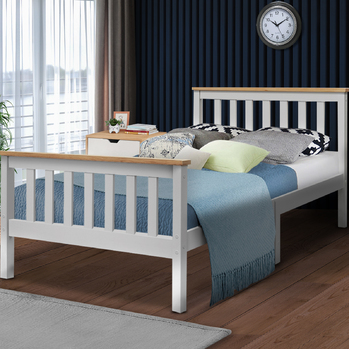 Artiss King Single Wooden Bed Frame Timber  Kids Adults
