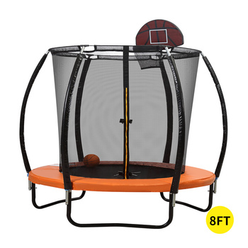 8FT Trampoline Round Trampolines Kids Enclosure Outdoor Safety Net Basketball