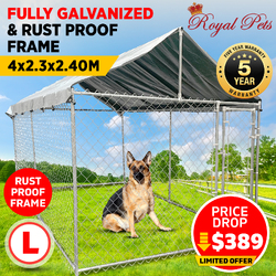 Royal Pets Large Dog Kennel Enclosure With Bonus Cover